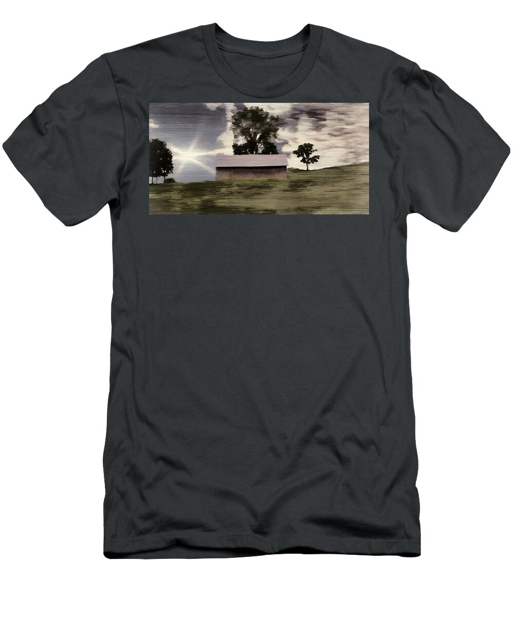 Digital Art T-Shirt featuring the photograph Barn II A Digital Painting by David Yocum