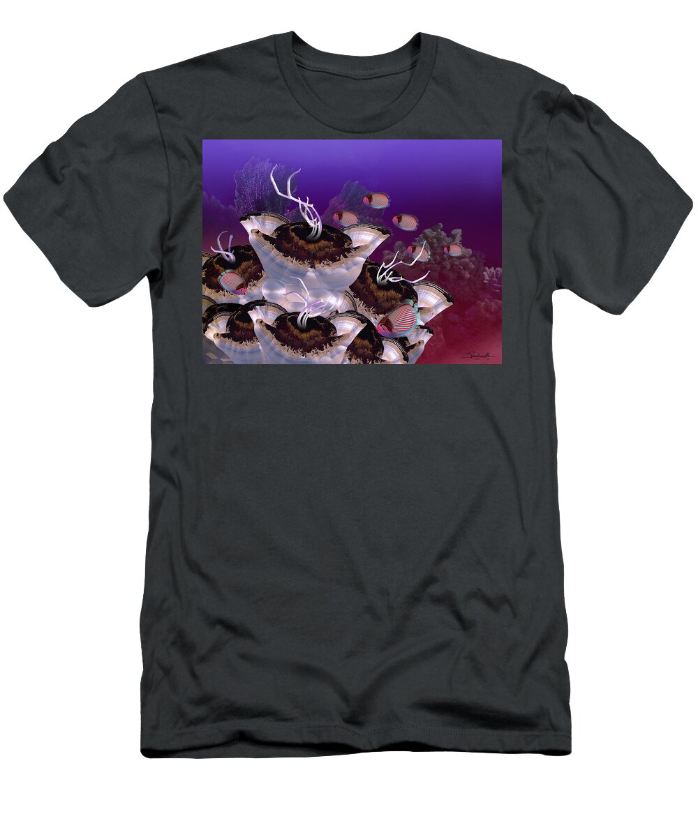 Reef T-Shirt featuring the digital art The Jeuter Barrier Reef by M Spadecaller