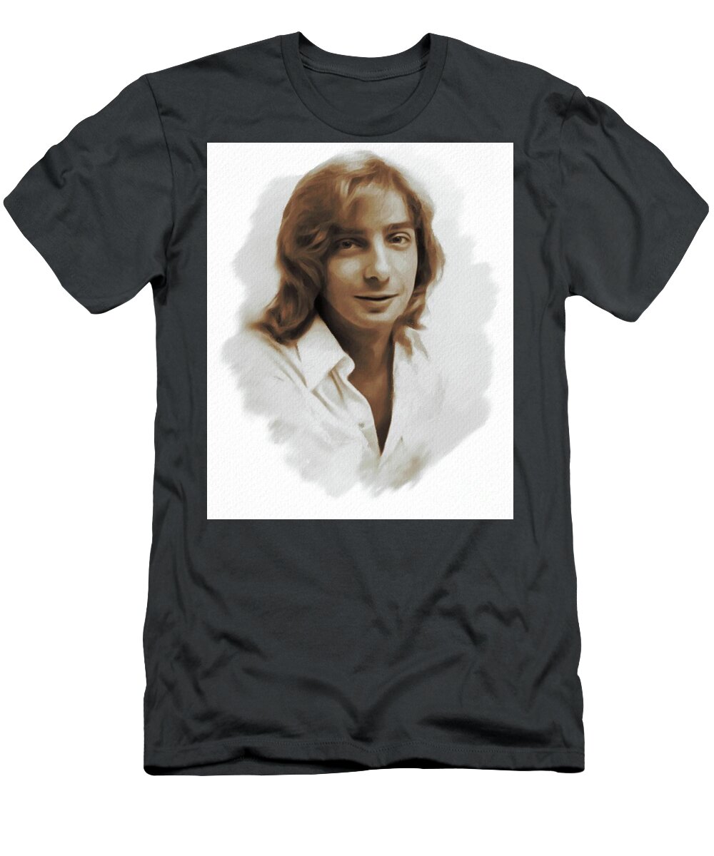 Barry T-Shirt featuring the painting Barry Manilow, Singer by Esoterica Art Agency