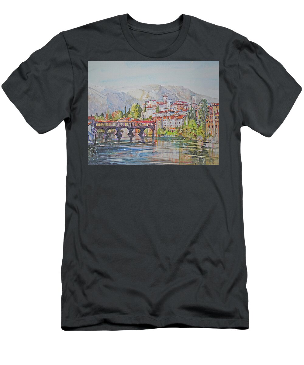 Visco T-Shirt featuring the painting Bassano del Grappa by P Anthony Visco