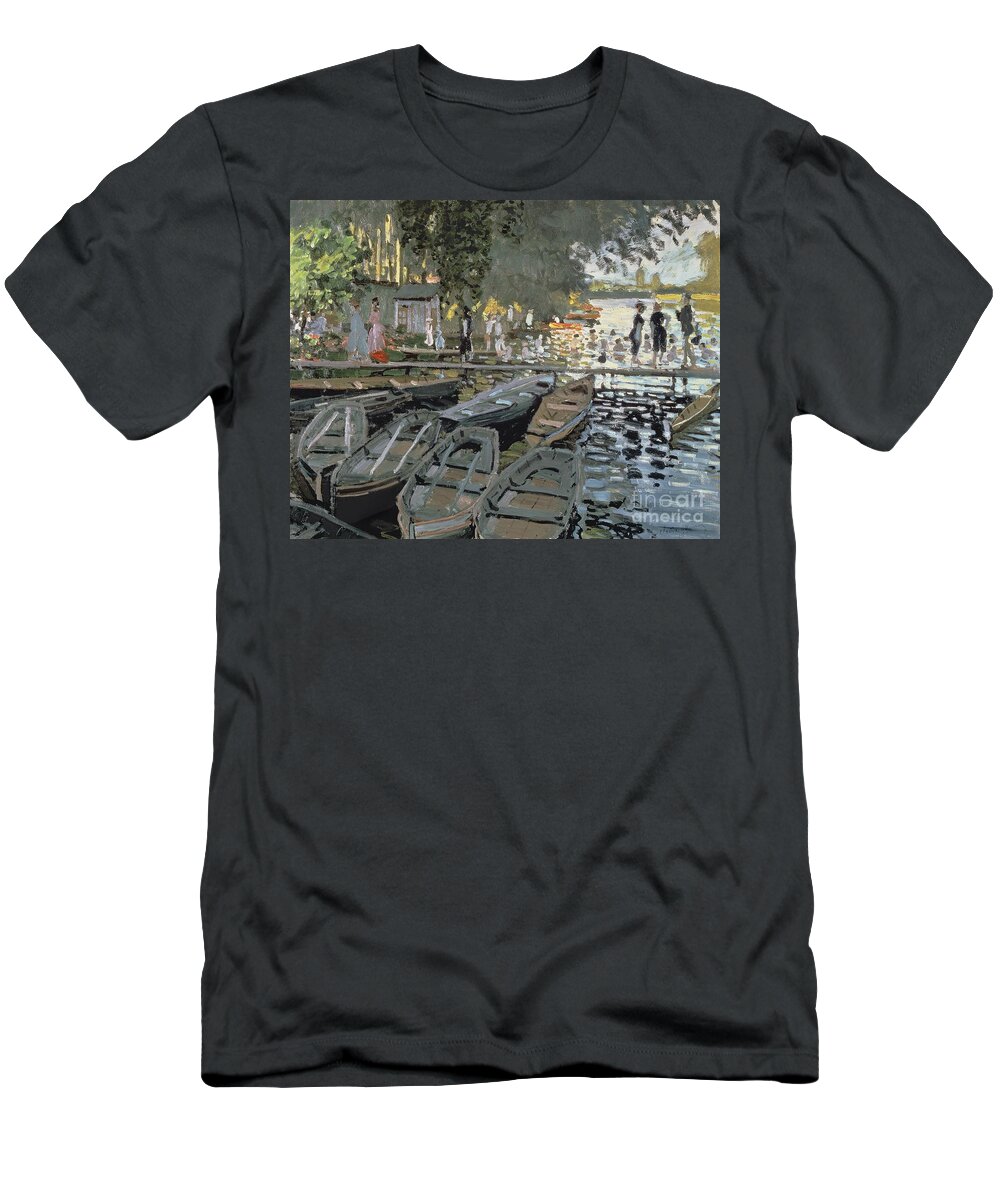Monet T-Shirt featuring the painting Bathers at La Grenouillere by Monet by Claude Monet
