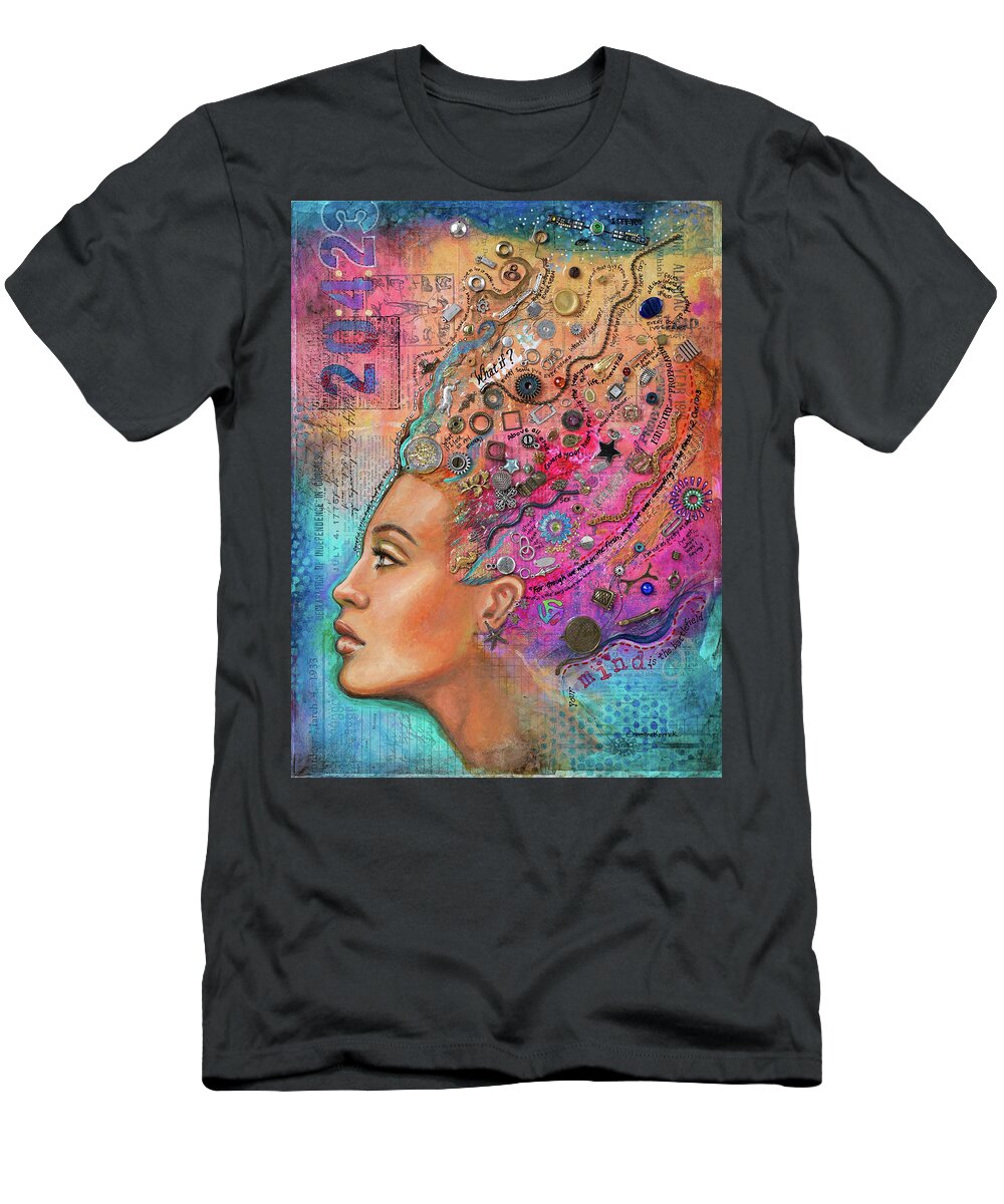 Woman T-Shirt featuring the mixed media Battlefield Mind 1 by Christine Kerrick