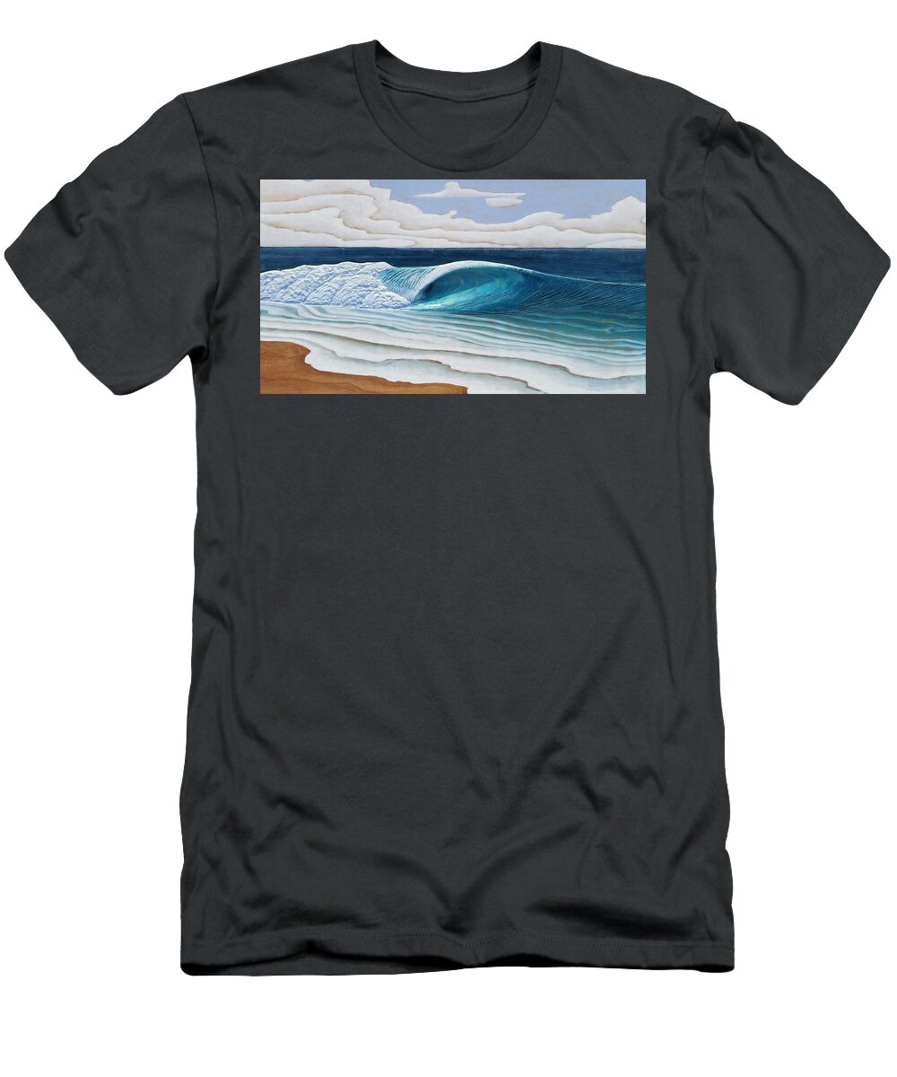 Beach T-Shirt featuring the painting Beach Break Barrel by Nathan Ledyard