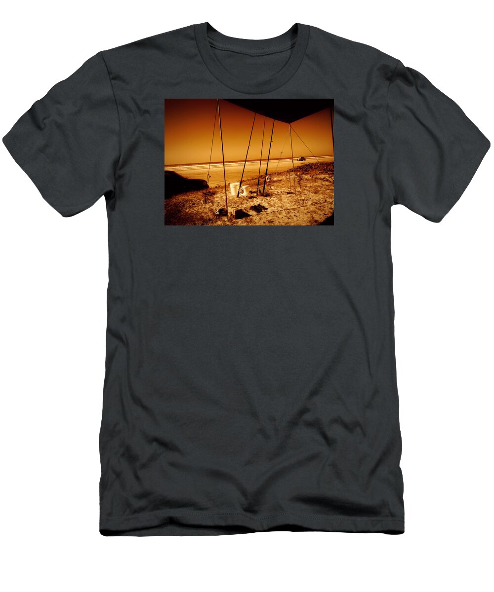 Camping T-Shirt featuring the photograph Beach Camp by Michael Blaine