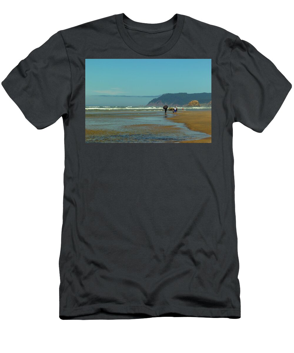 Beach T-Shirt featuring the photograph Beach goers, Oregon Coast by Aashish Vaidya