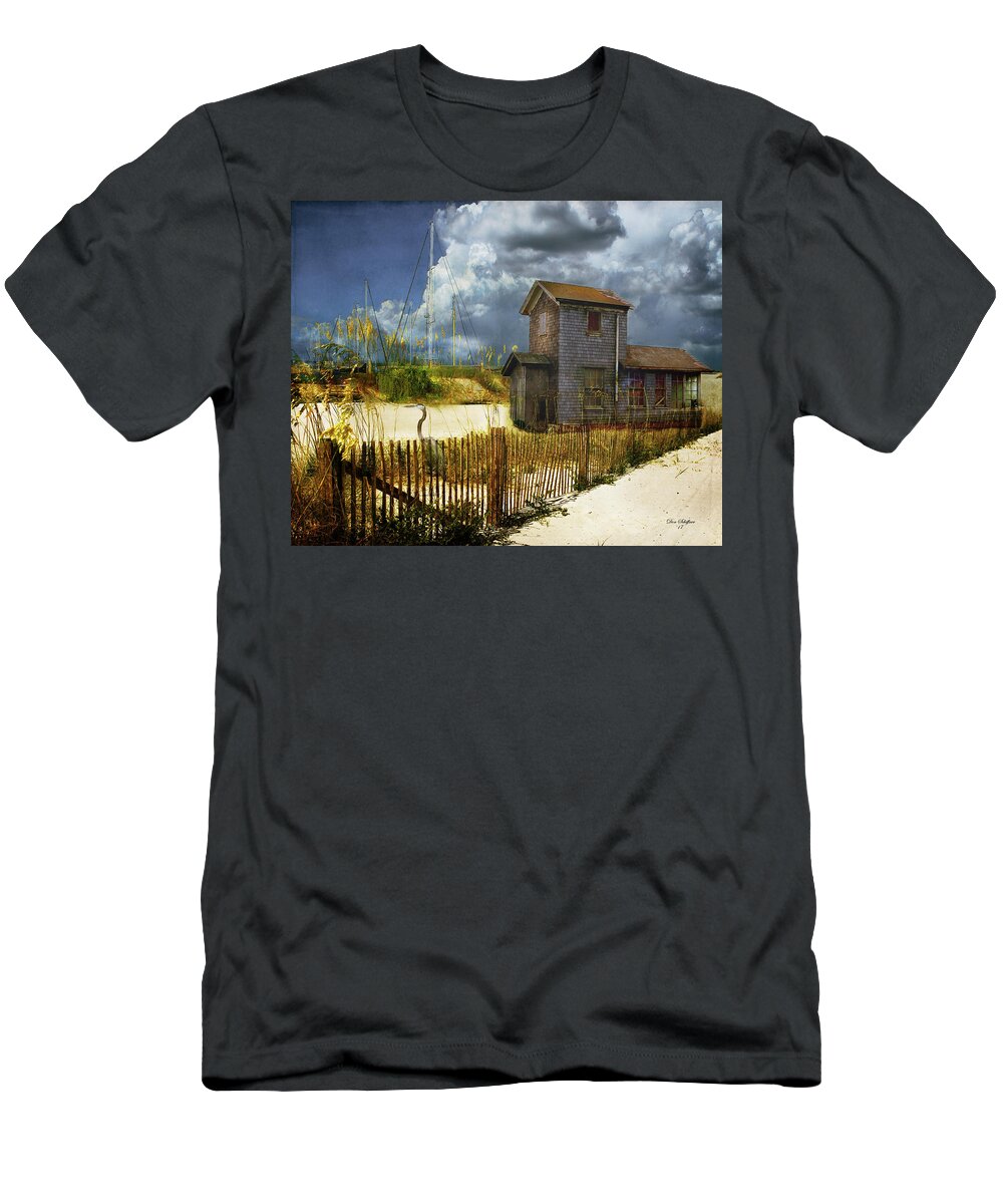 Beach T-Shirt featuring the digital art Beach House by Don Schiffner