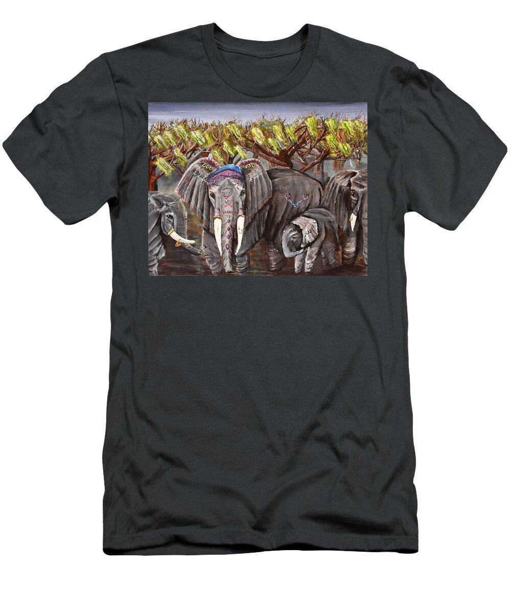 Jewelery T-Shirt featuring the painting Beautiful Giants by Medea Ioseliani