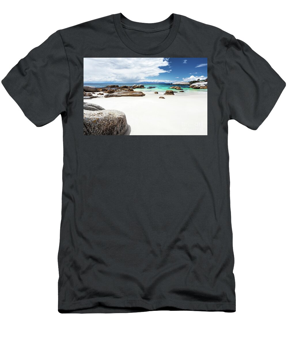Africa T-Shirt featuring the photograph Beautiful South African beach landscape by Anna Om