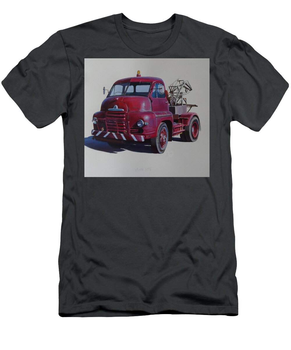 Bedford T-Shirt featuring the painting Bedford S type wrecker. by Mike Jeffries