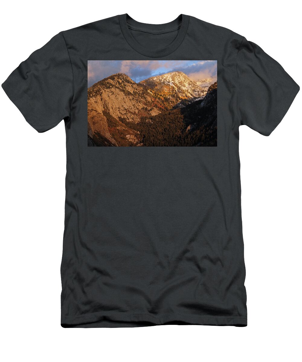 Utah T-Shirt featuring the photograph Bell Canyon Autumn Sunset by Brett Pelletier