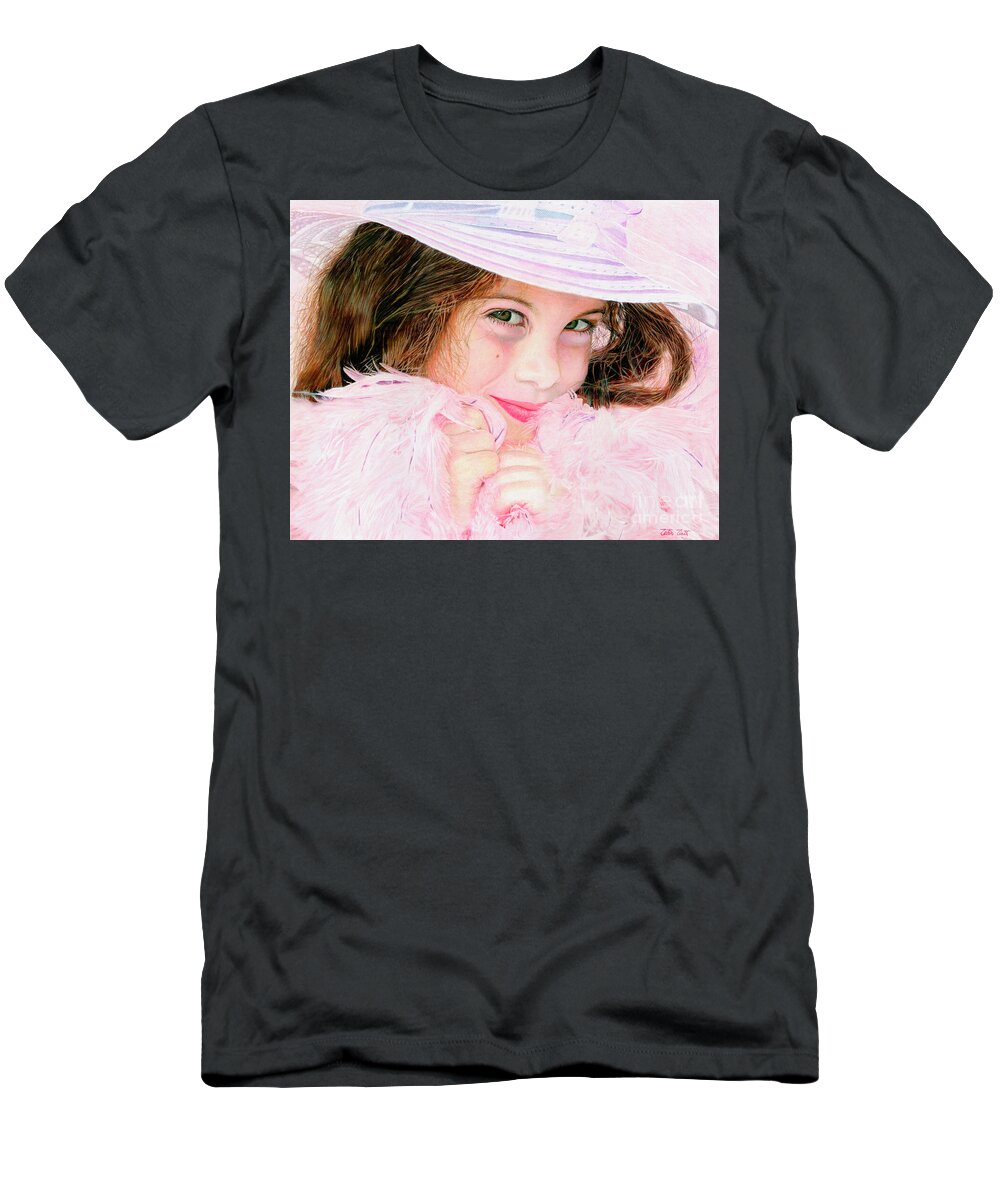 Cute Girl T-Shirt featuring the painting Boa Baby by Peter Piatt