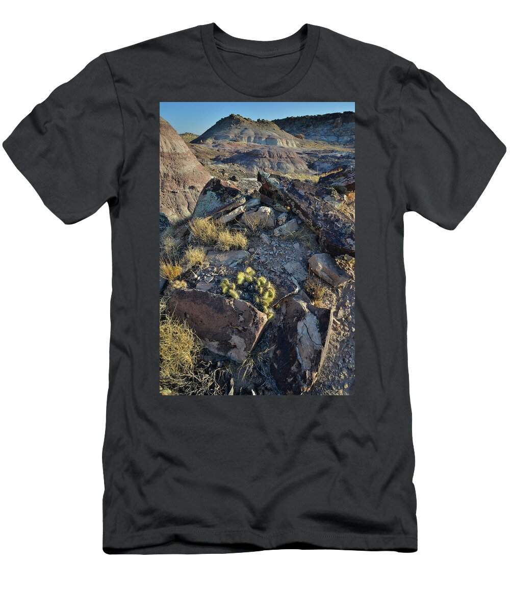 Redlands Mesa T-Shirt featuring the photograph Bentonite Dunes of Redlands Mesa by Ray Mathis
