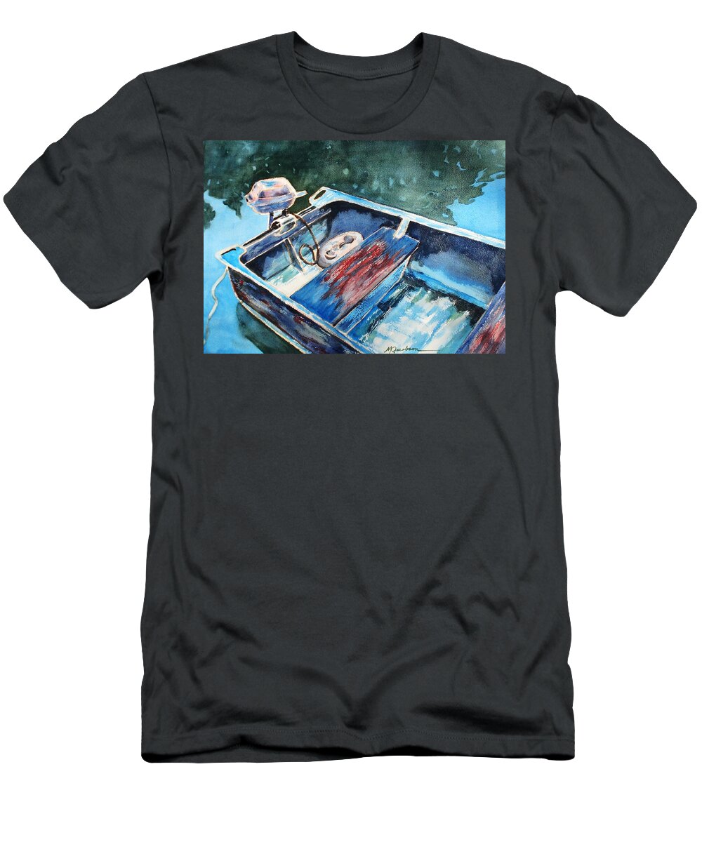 Fishing Boat T-Shirt featuring the painting Best Fishing Buddy by Marilyn Jacobson