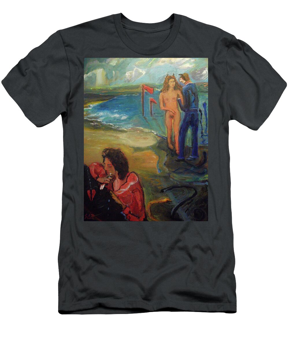 Heartbreak T-Shirt featuring the painting Betrayed by Susan Esbensen