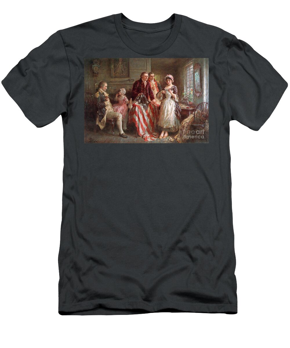 History T-Shirt featuring the photograph Betsy Ross, 1777 by Photo Researchers