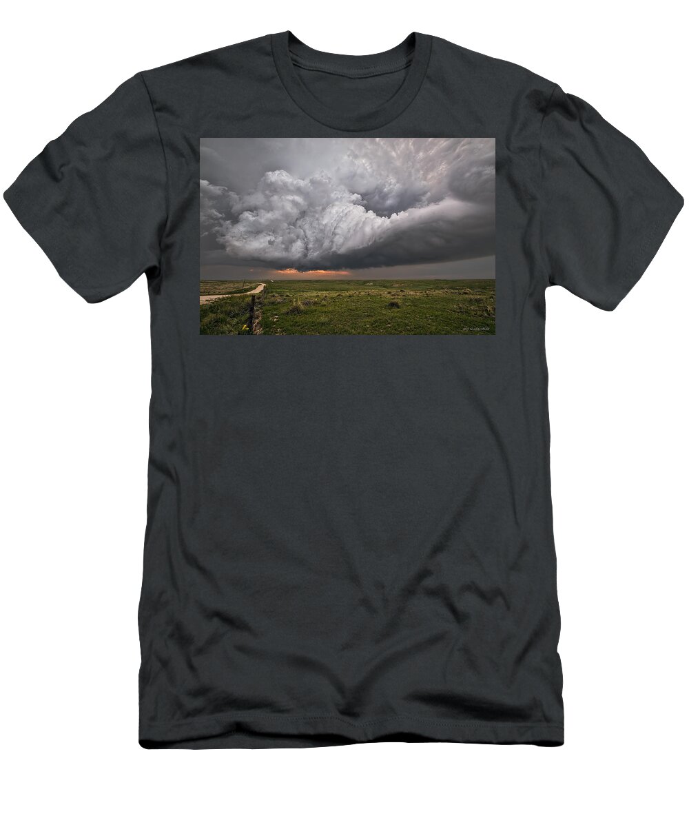 Storm T-Shirt featuring the photograph Better late than never by Jeff Niederstadt