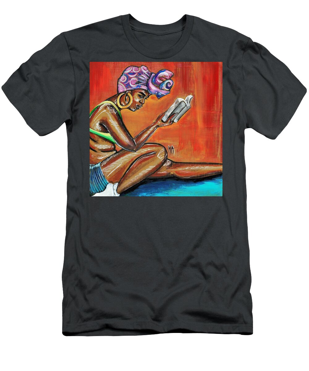 Bible T-Shirt featuring the painting Bible Reading by Artist RiA