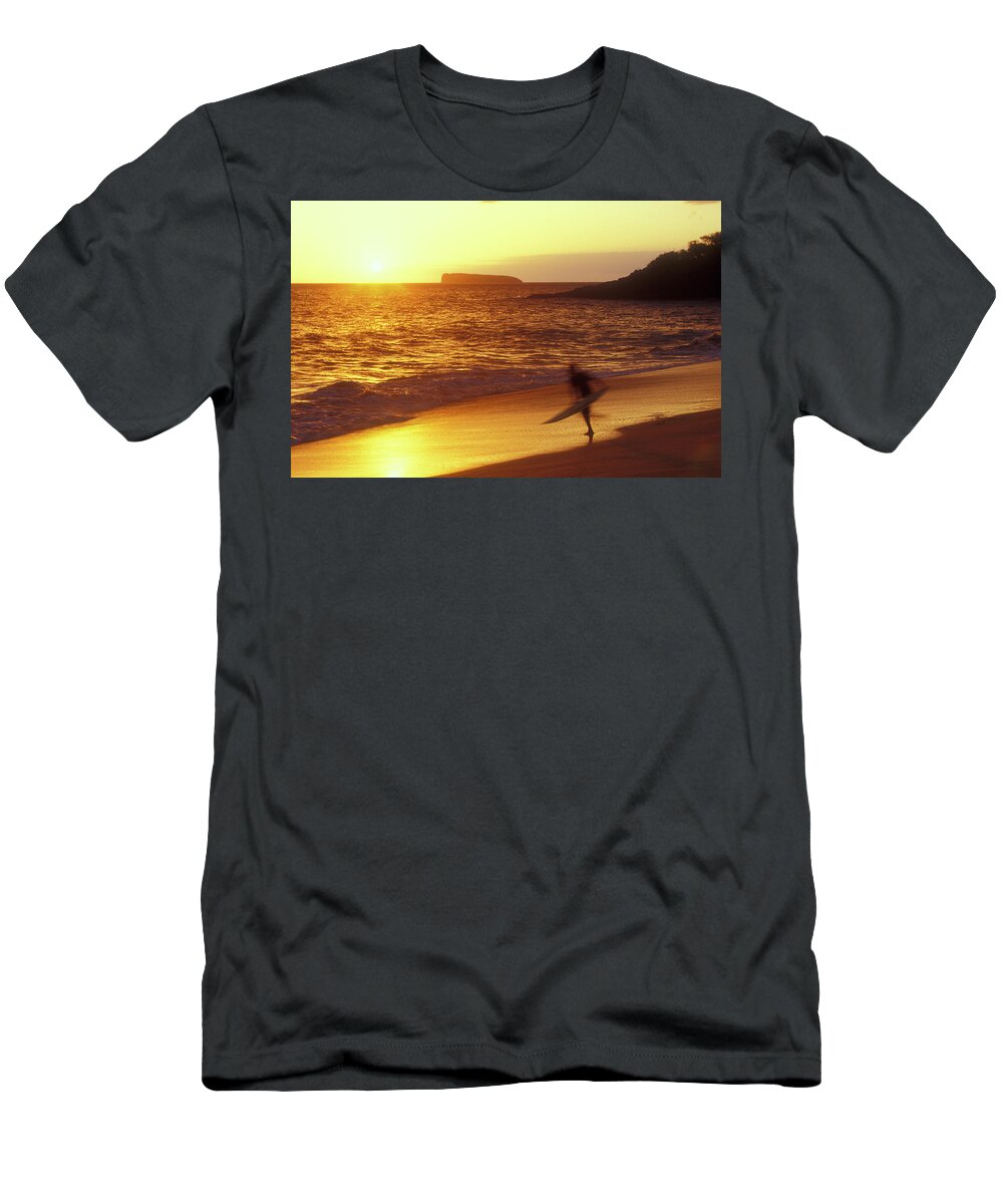 Hawaii T-Shirt featuring the photograph Big Beach Surfer by John Burk
