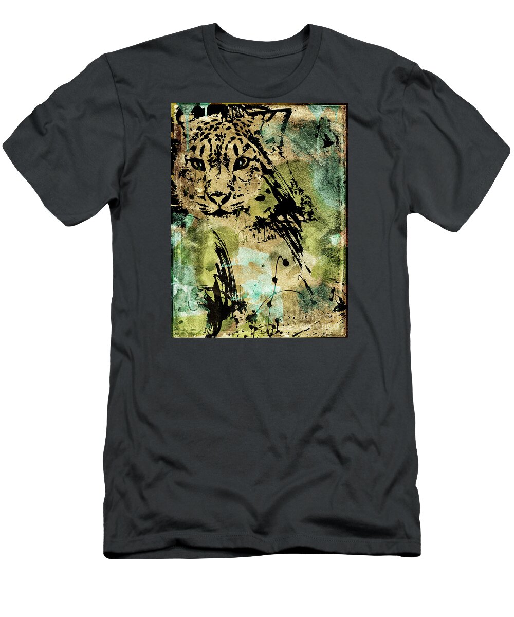 Cat T-Shirt featuring the painting Big Cat by Mindy Sommers