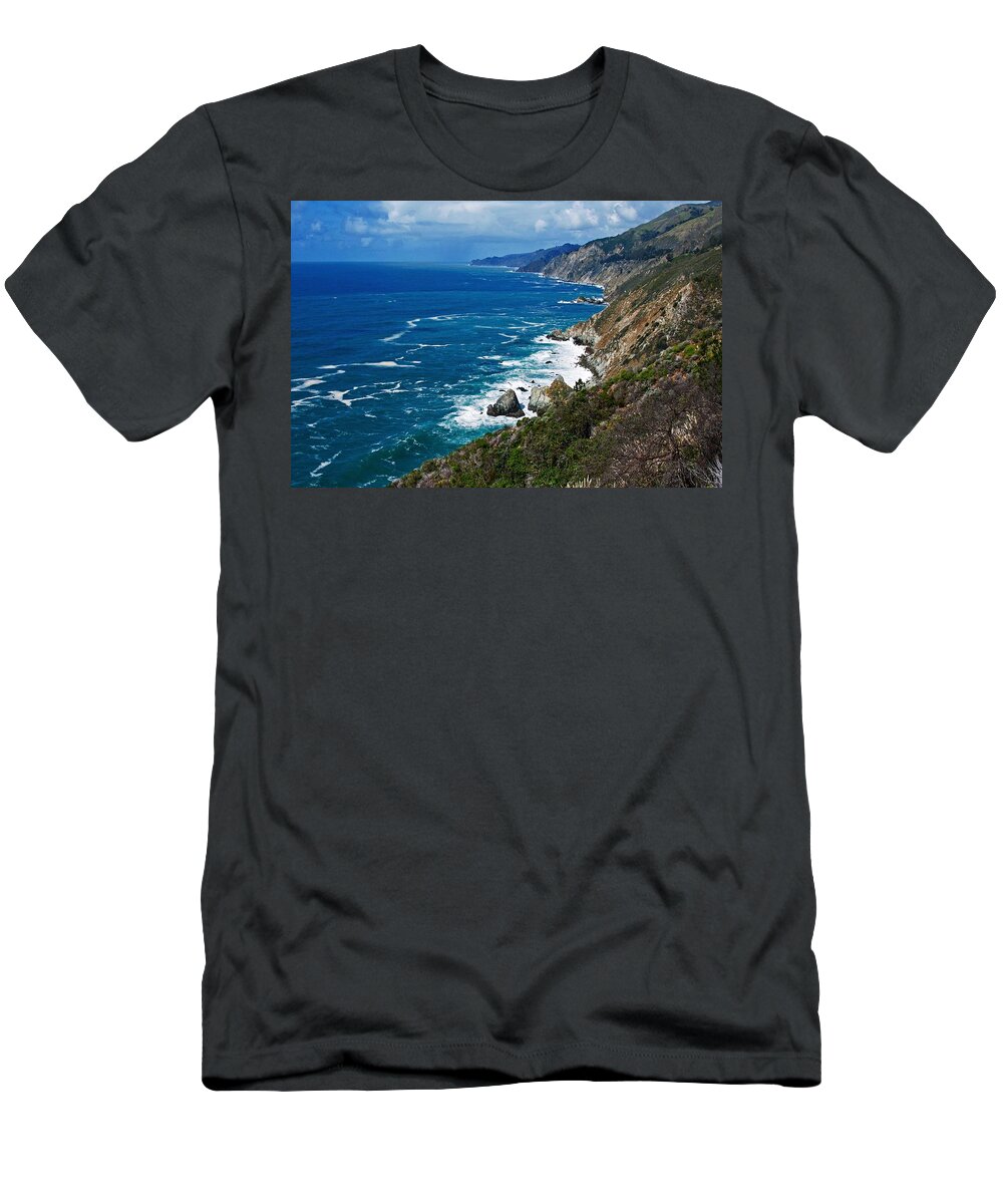 Photography By Suzanne Stout T-Shirt featuring the photograph Big Sur Coastline by Suzanne Stout