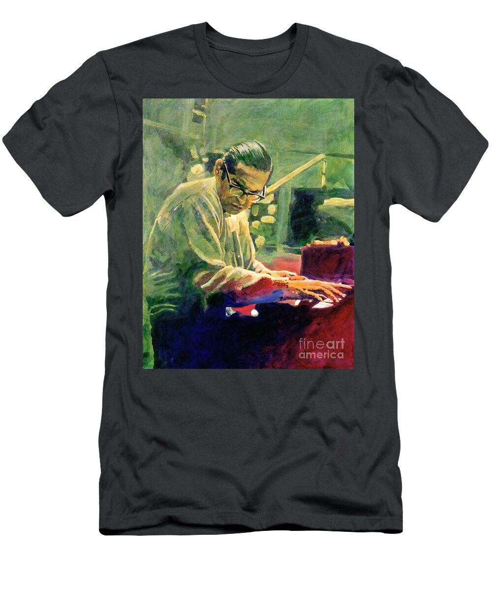 Bill Evans T-Shirt featuring the painting Bill Evans Quintessence by David Lloyd Glover