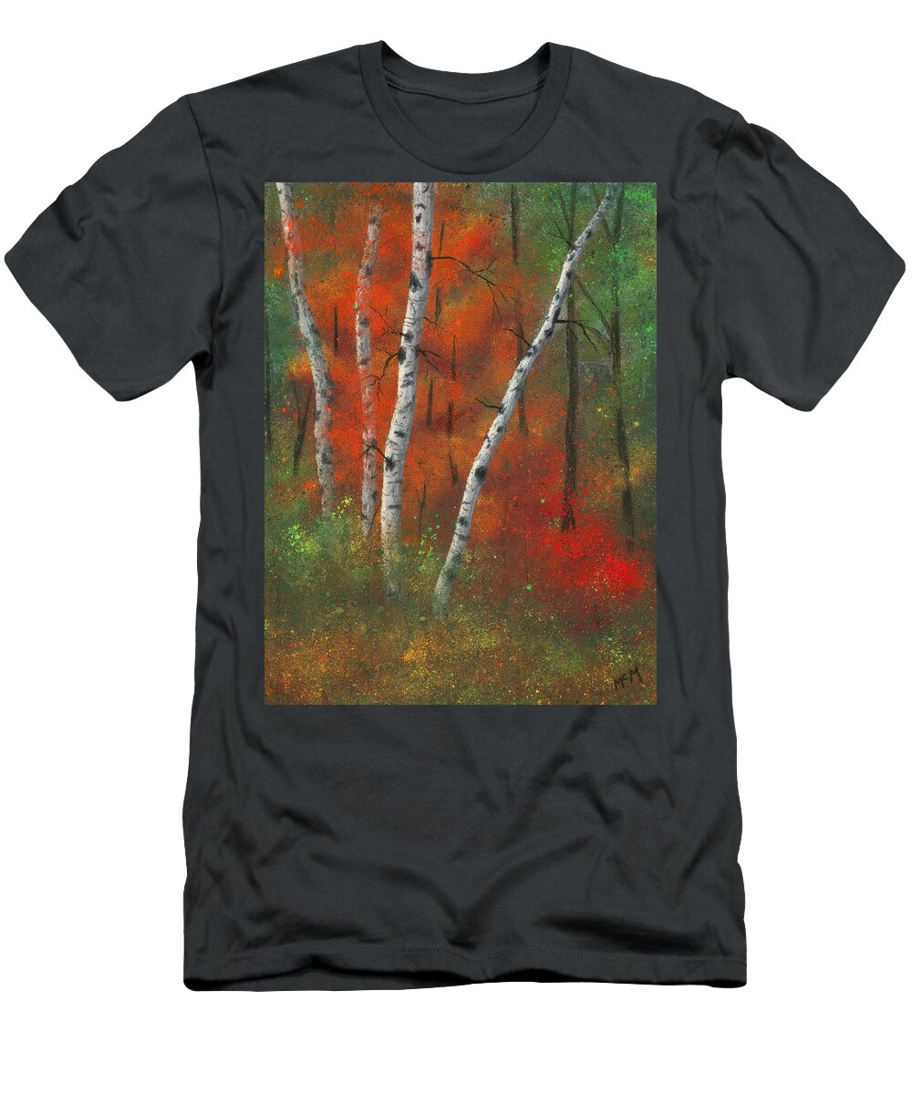 Birches T-Shirt featuring the painting Birches II by Garry McMichael