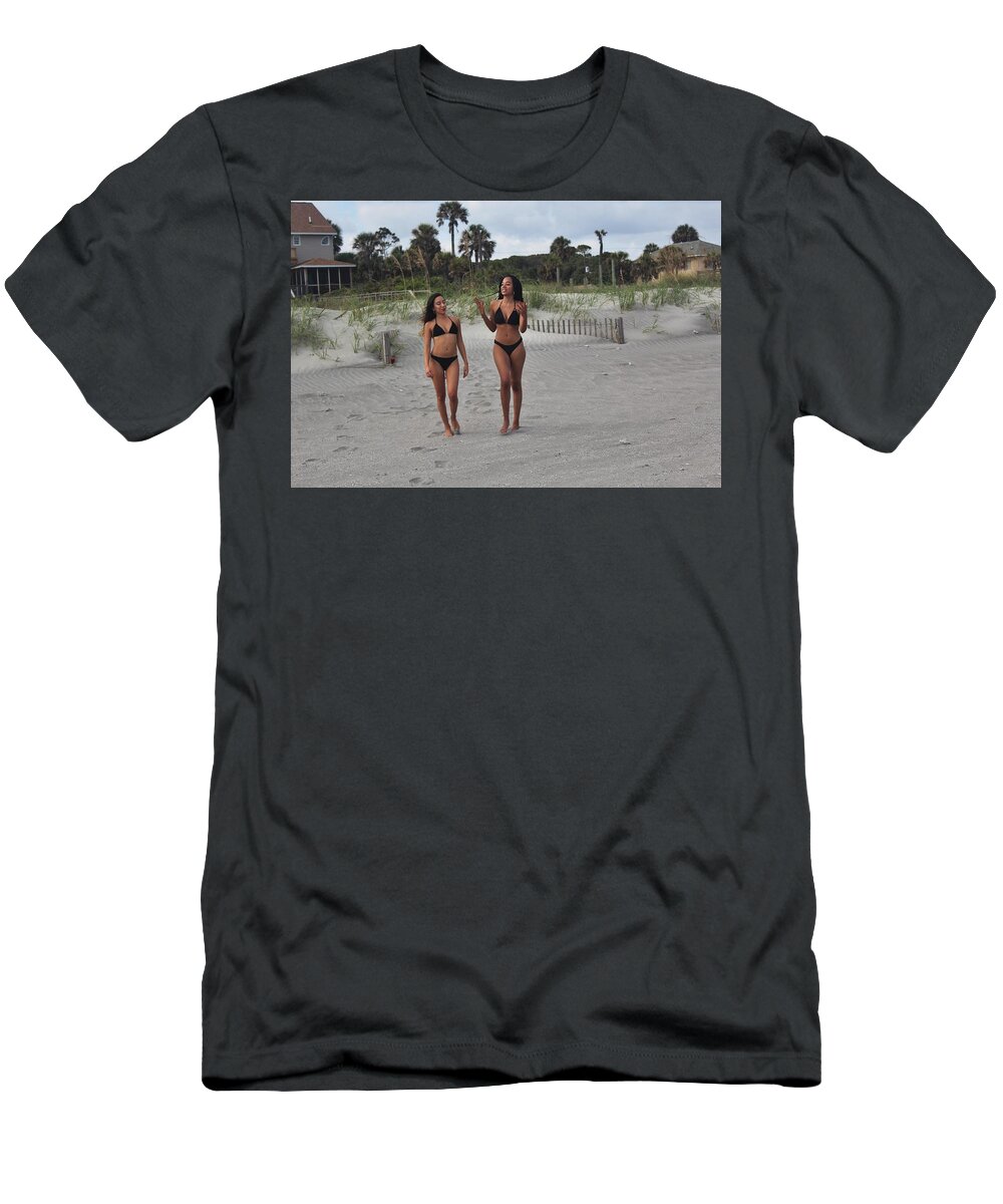 Ebony T-Shirt featuring the photograph Black Bikinis 29 by Christopher White
