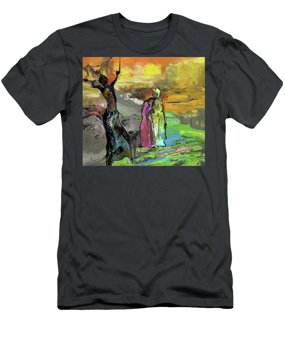 Landscapes T-Shirt featuring the painting Black Magic Woman by Miki De Goodaboom