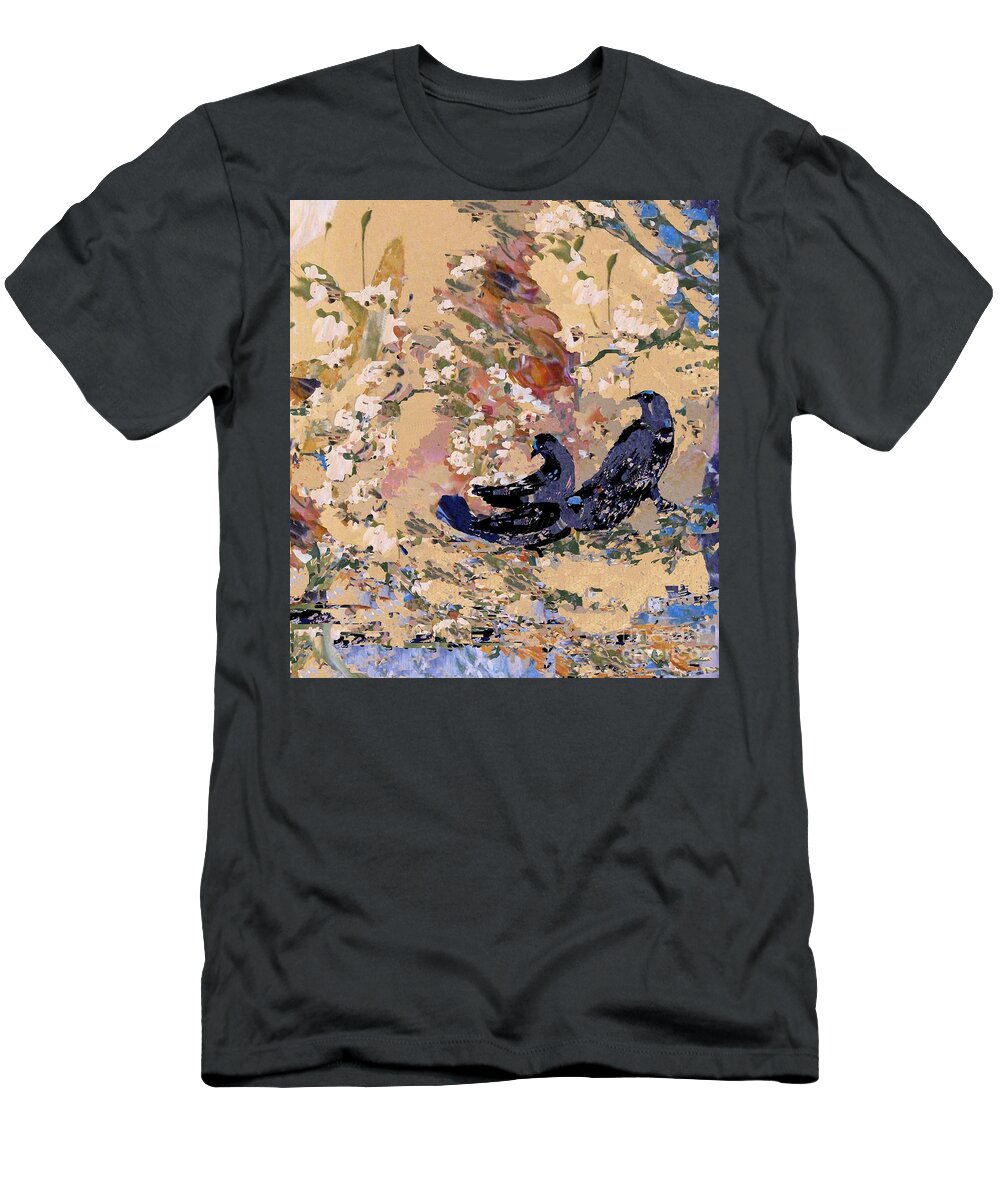 Digital Art T-Shirt featuring the digital art Black Wings by Nancy Kane Chapman