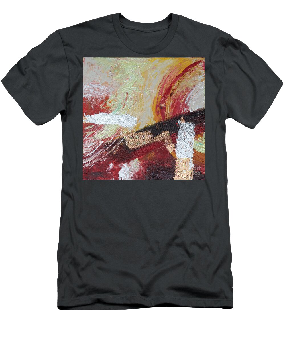 Abstract T-Shirt featuring the painting Blazing Savanna 1 by Jyotika Shroff