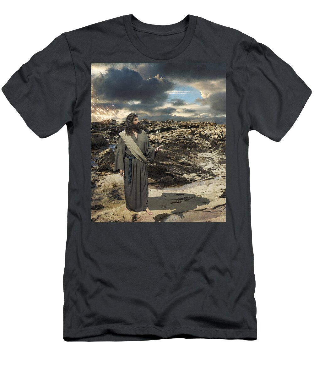 Jesus-christ T-Shirt featuring the photograph Blessed Are The Merciful For They Shall Obtain Mercy by Acropolis De Versailles