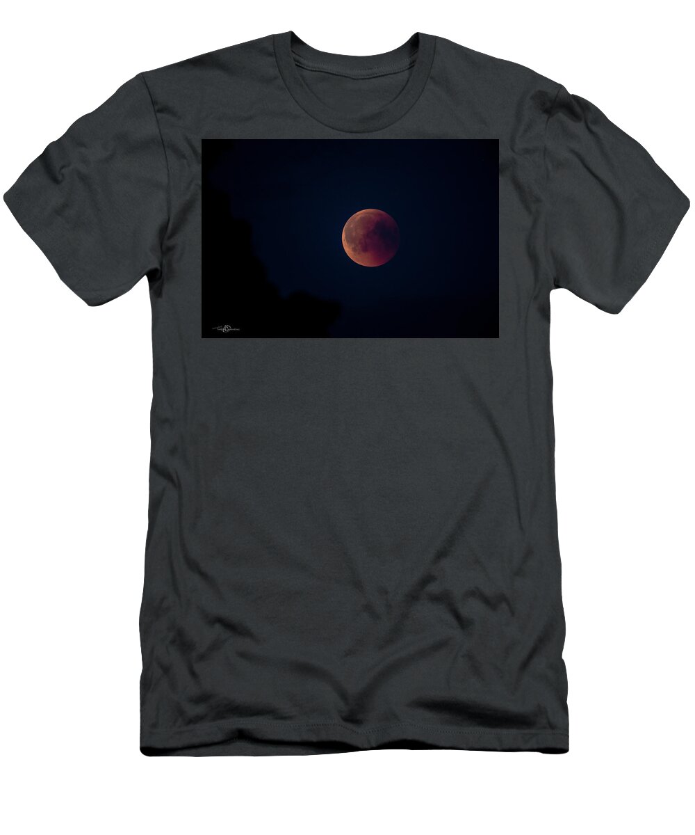 Blood Moon T-Shirt featuring the photograph Blood Moon by Torbjorn Swenelius