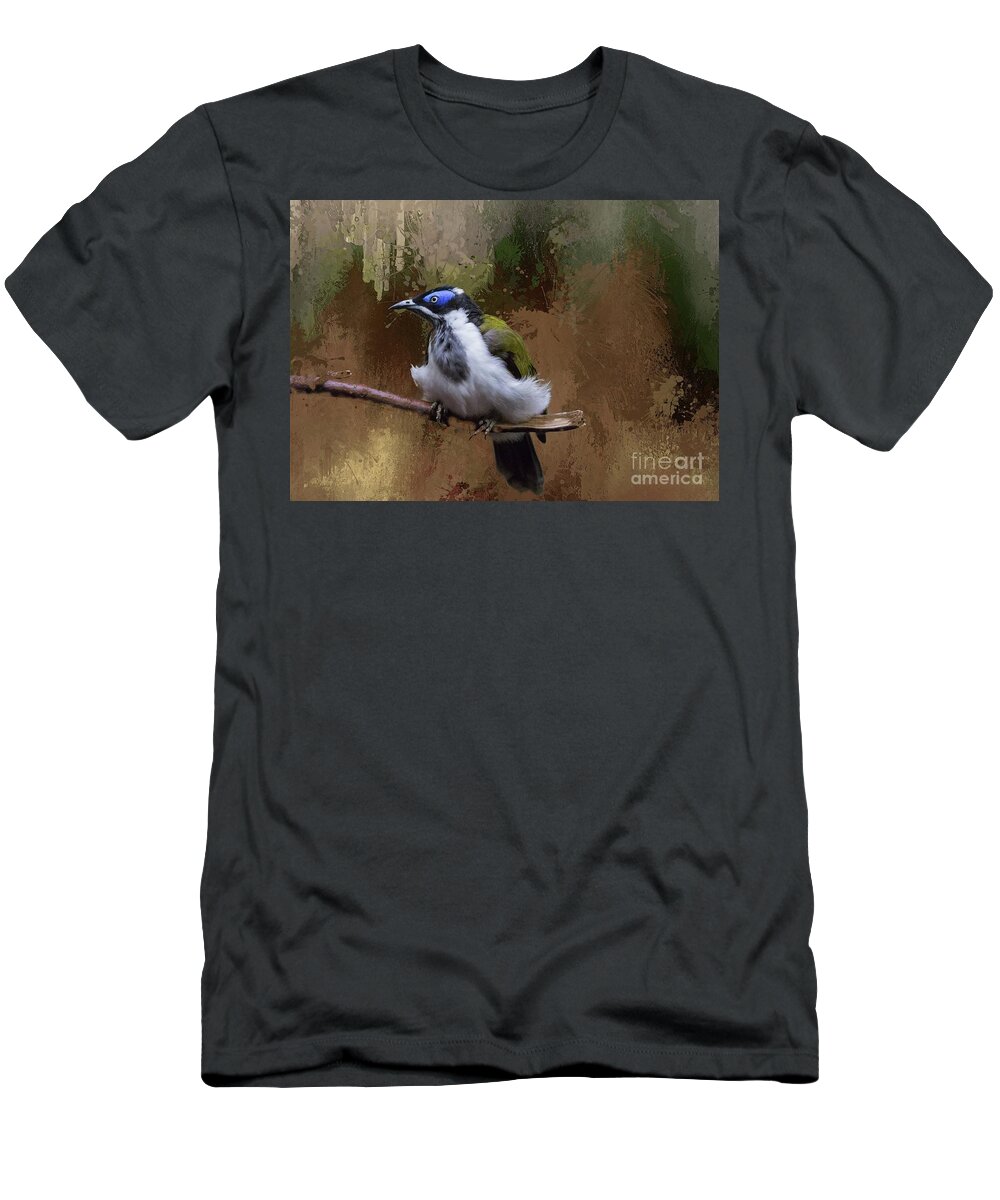 Blue-faced Honeyeater T-Shirt featuring the photograph Blue-faced Honeyeater by Eva Lechner