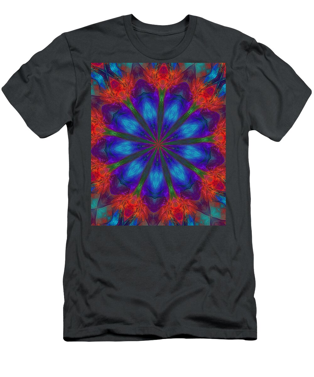  T-Shirt featuring the digital art Blue Geometric by David Lane