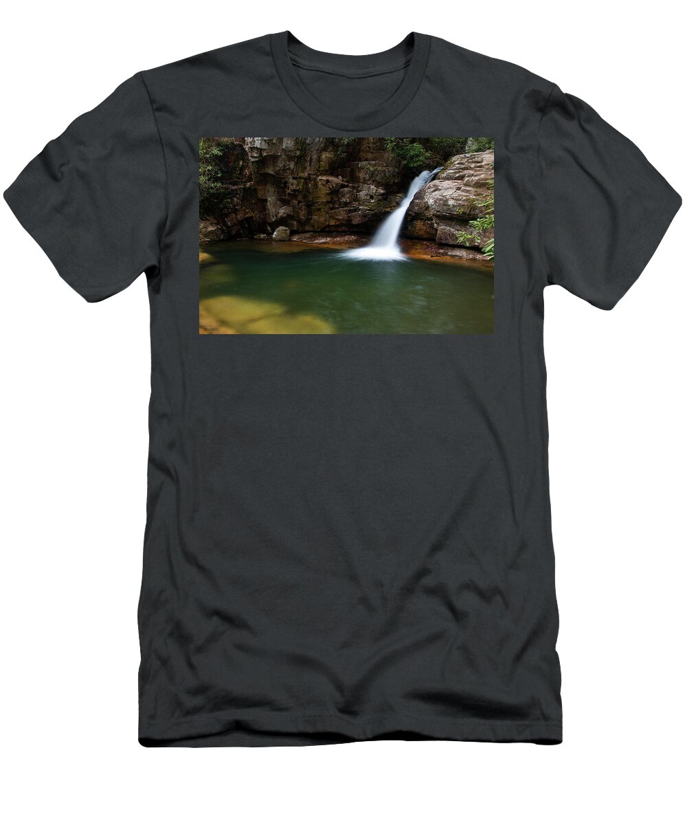 Waterfall T-Shirt featuring the photograph Blue Hole in Spring 2017 III by Jeff Severson