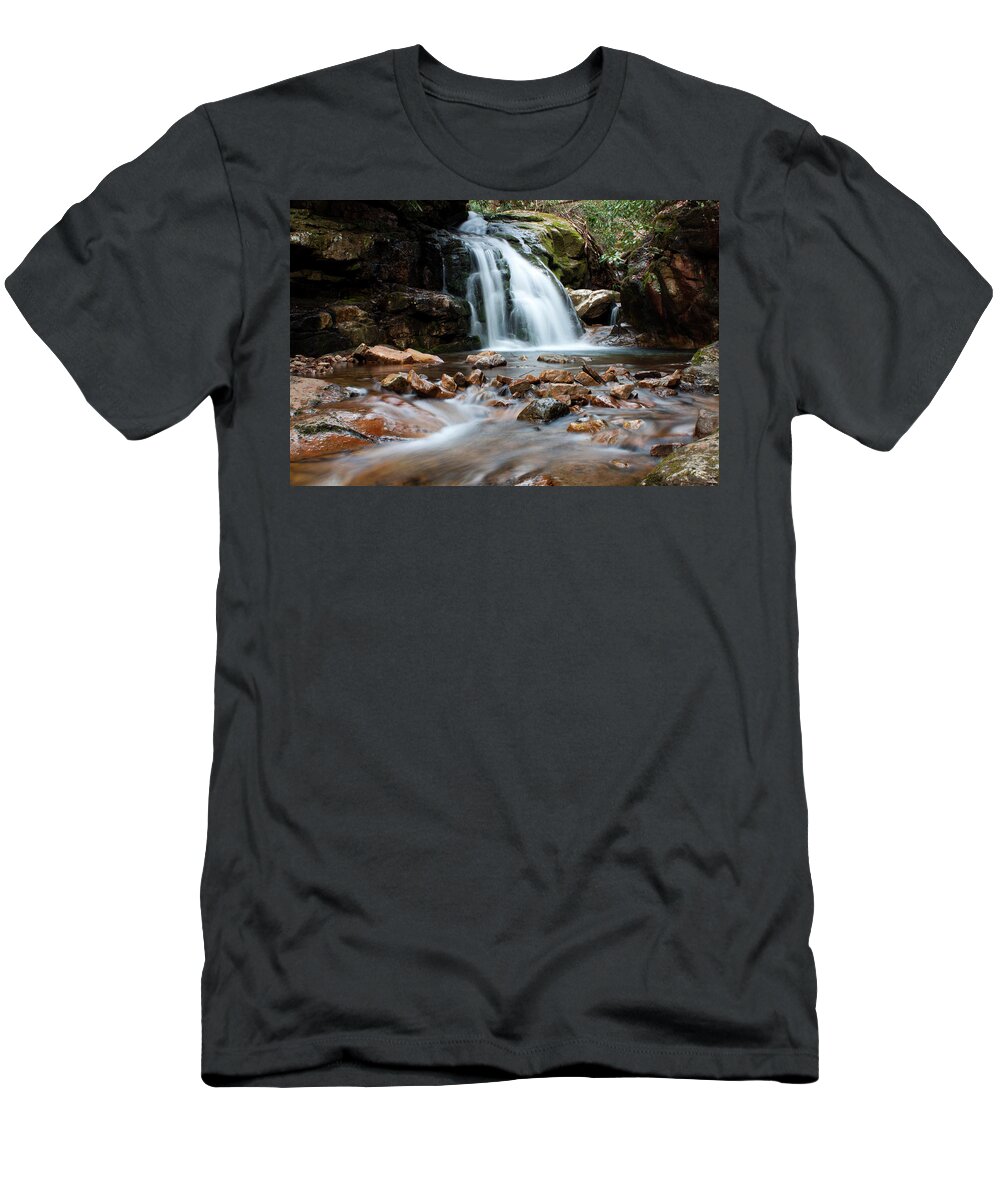 Waterfall T-Shirt featuring the photograph Blue Hole in Spring #3 by Jeff Severson