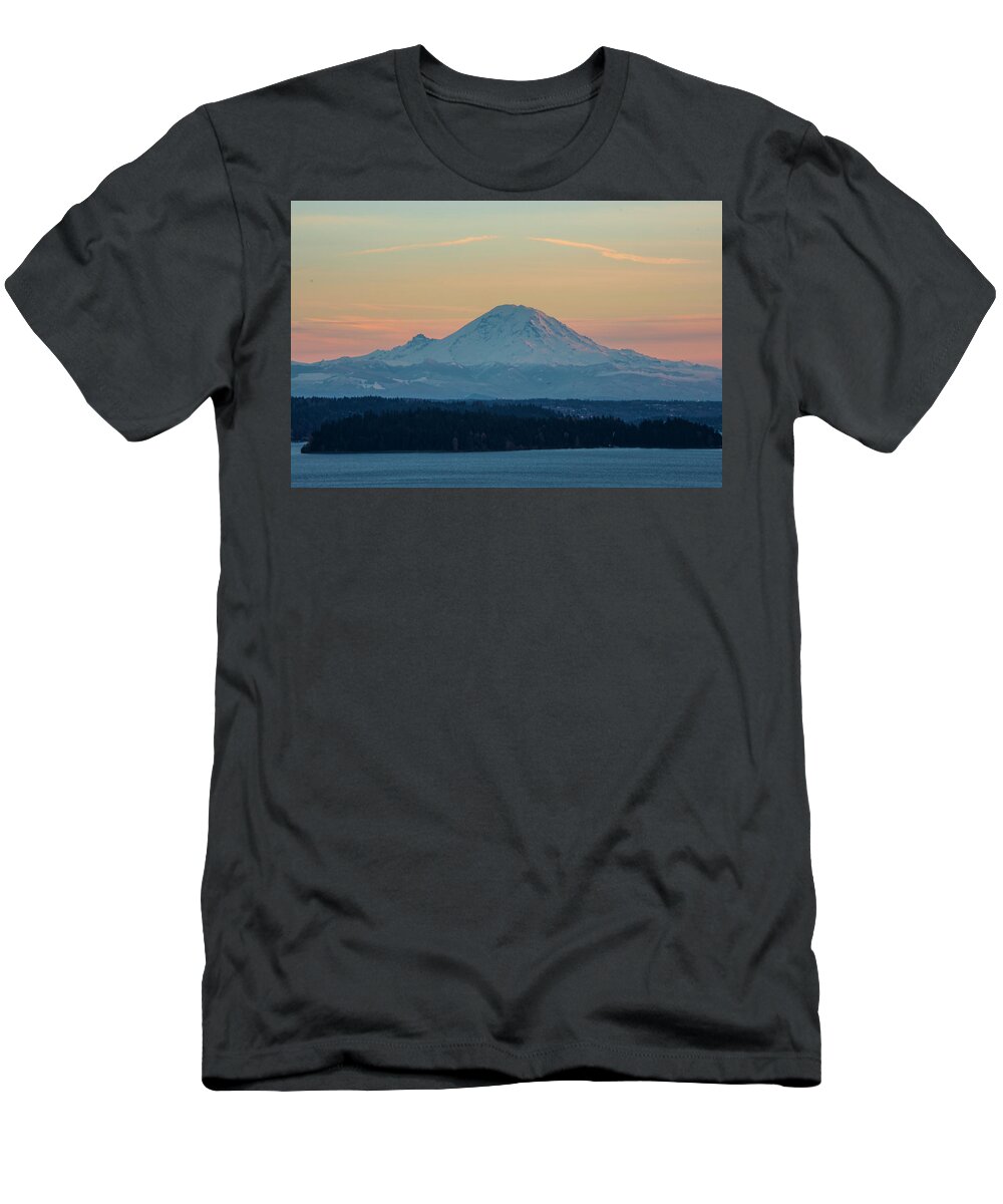 Mount Rainier T-Shirt featuring the photograph Blue Mount Rainier by Matt McDonald