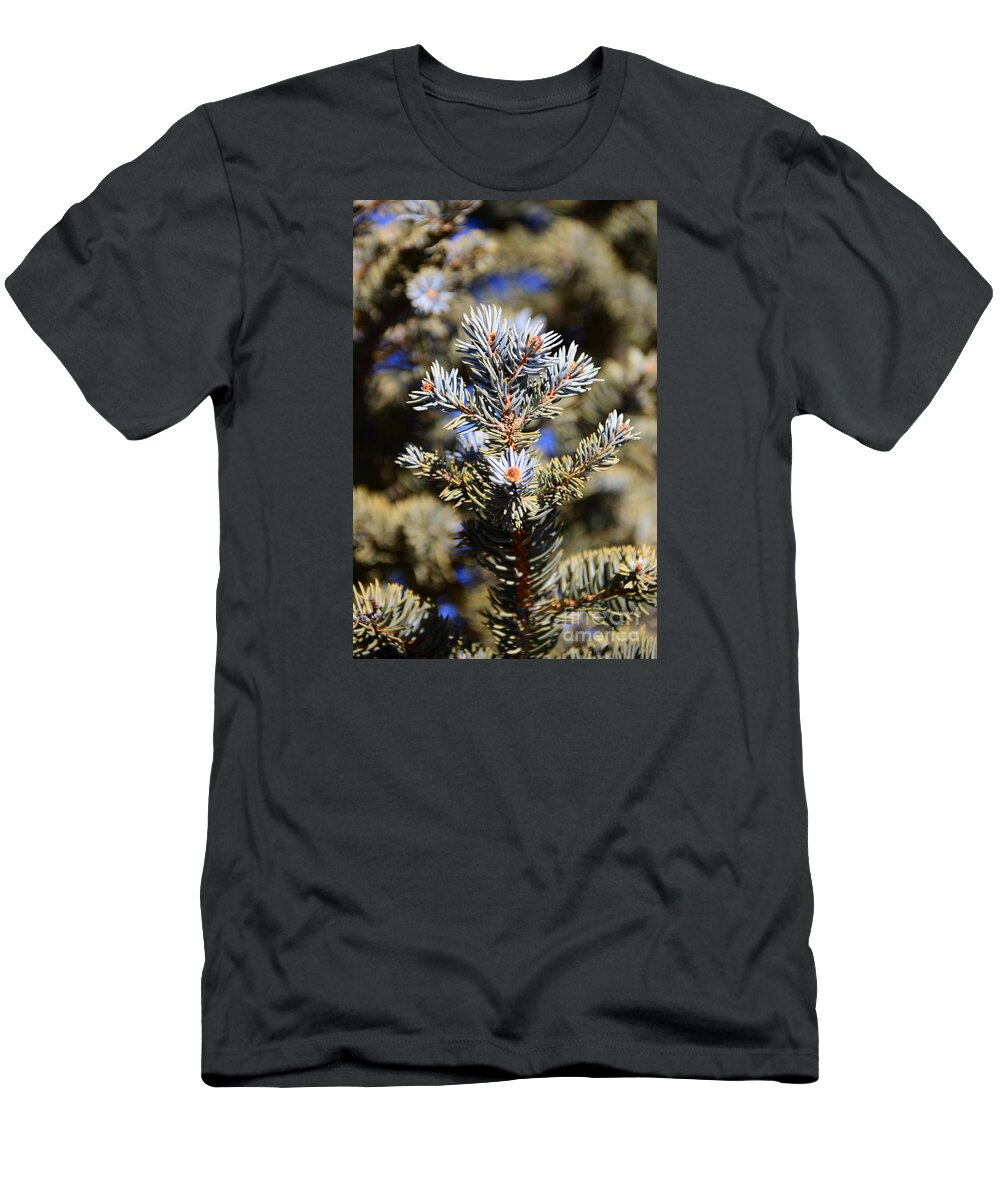  Yellow T-Shirt featuring the photograph Blue needles by Robert WK Clark