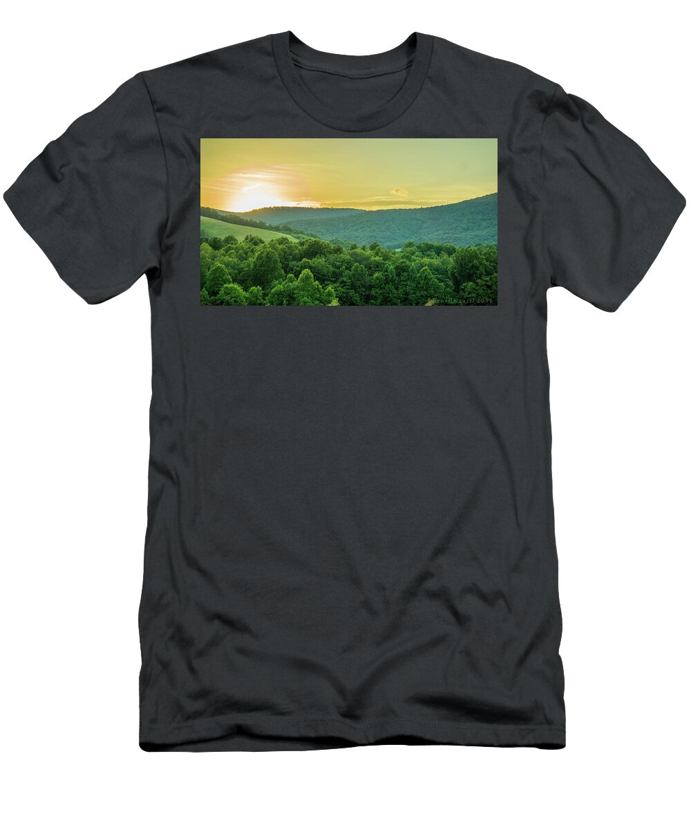 Mountains T-Shirt featuring the photograph Blue Ridge Mountain Sunset by Henri Irizarri