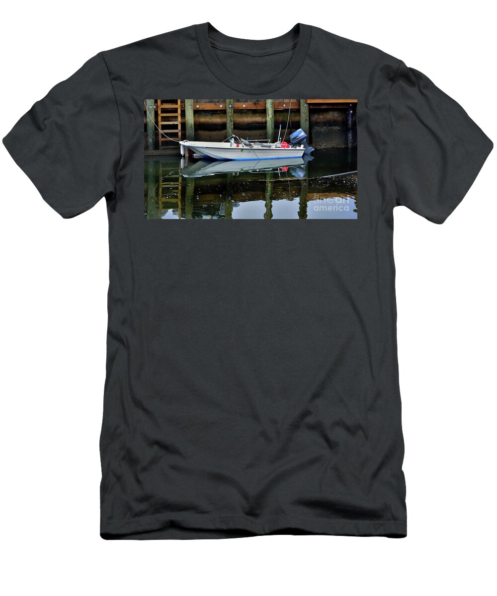 Boat T-Shirt featuring the photograph Boat on Still Water by Dianne Morgado