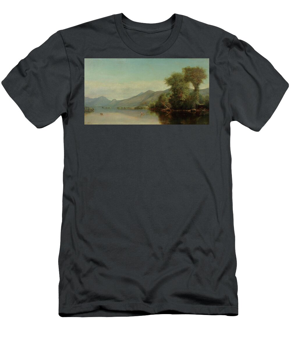 Boating On Lake George T-Shirt featuring the painting Boating on Lake George by Nelson Augustus