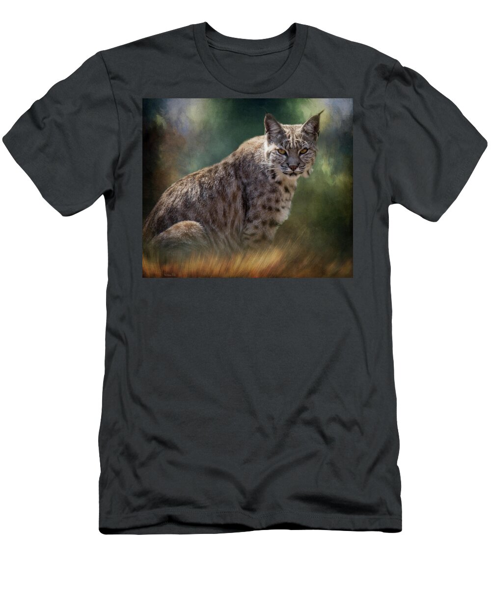 Tl Wilson Photography T-Shirt featuring the photograph Bobcat Gaze by Teresa Wilson