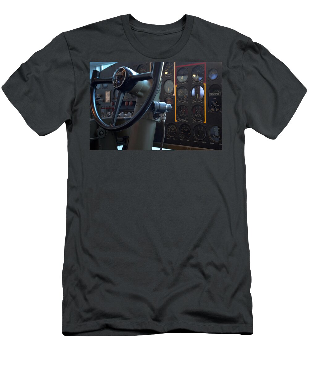 Boeing T-Shirt featuring the photograph Boeing Controls by Maggy Marsh