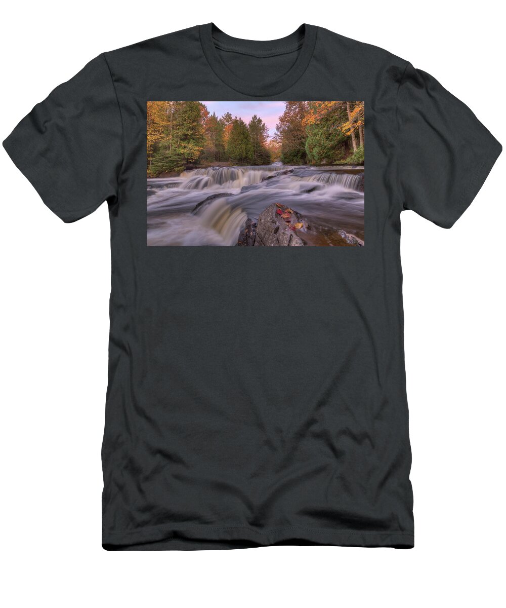Fall T-Shirt featuring the photograph Bond Falls Sunset by Paul Schultz