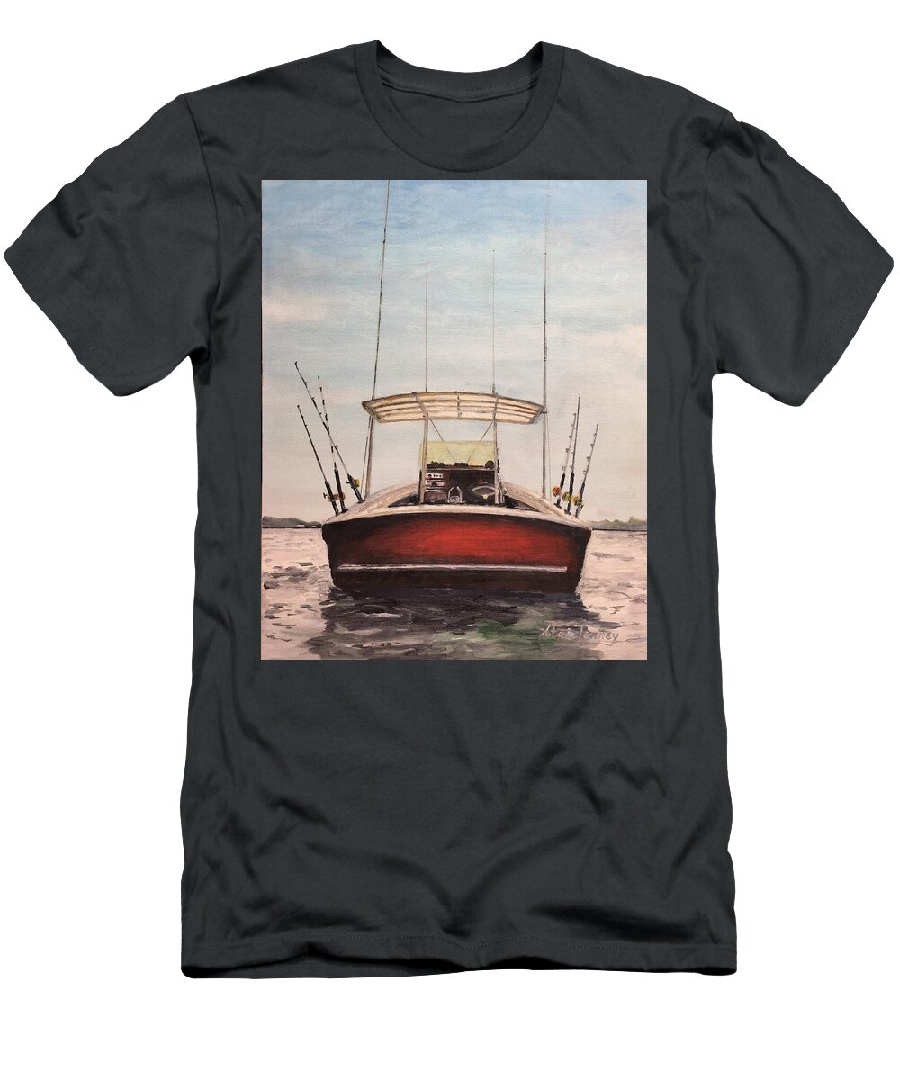 Boat T-Shirt featuring the painting Helen's Boat by Stan Tenney