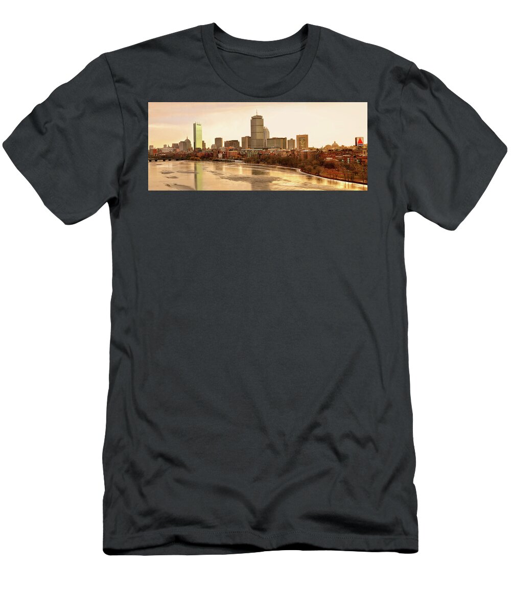 Boston T-Shirt featuring the photograph Boston Skyline on a December Morning by Mitchell R Grosky