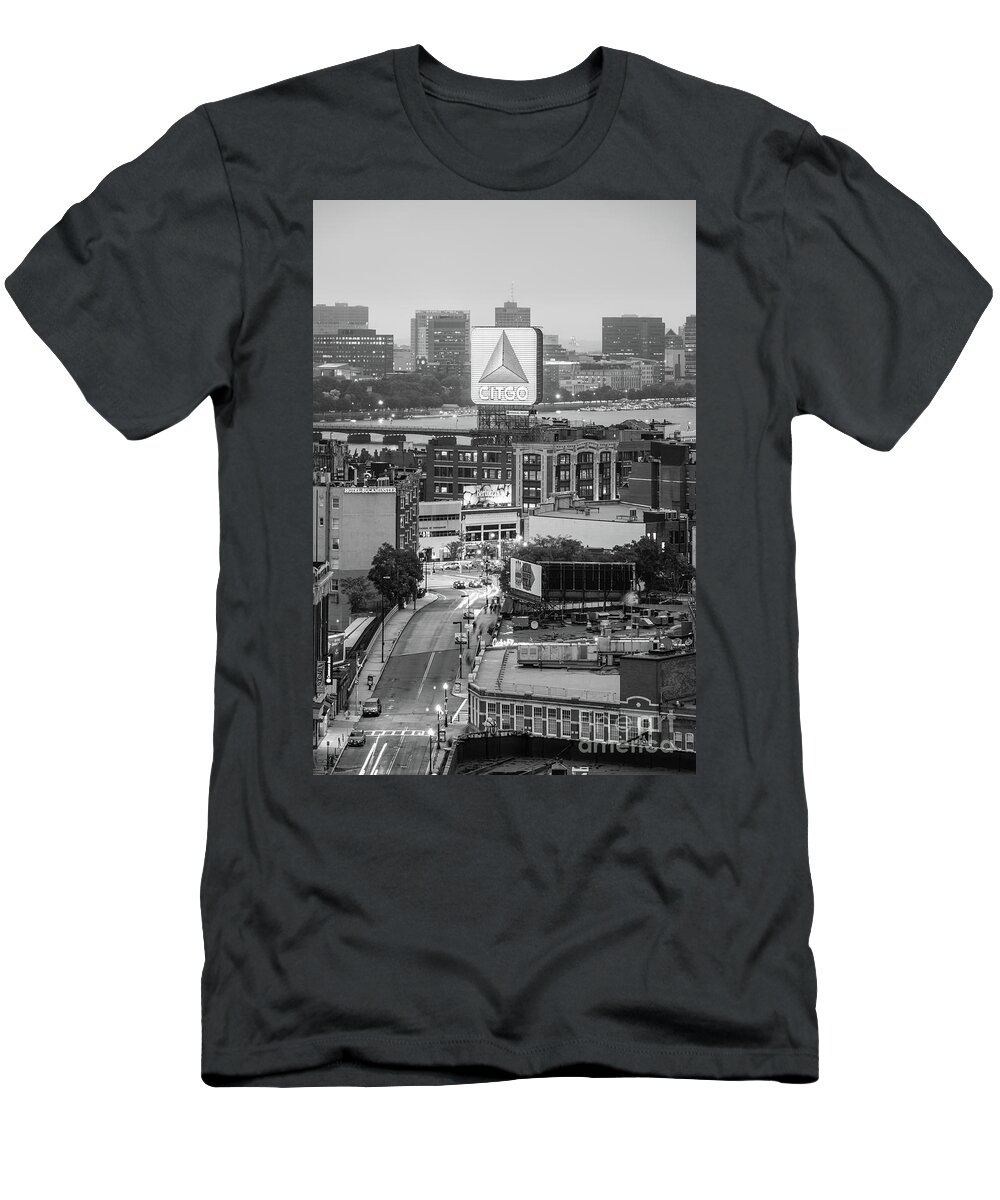 America T-Shirt featuring the photograph Boston Skyline Photo with the Citgo Sign by Paul Velgos