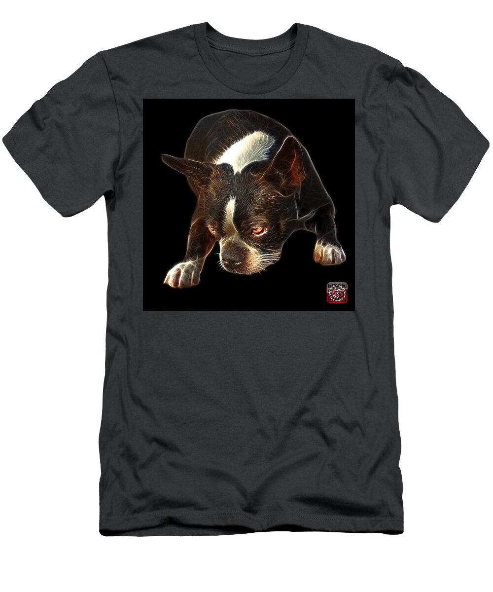 Boston Terrier T-Shirt featuring the mixed media Boston Terrier Art - 8384 - BB by James Ahn