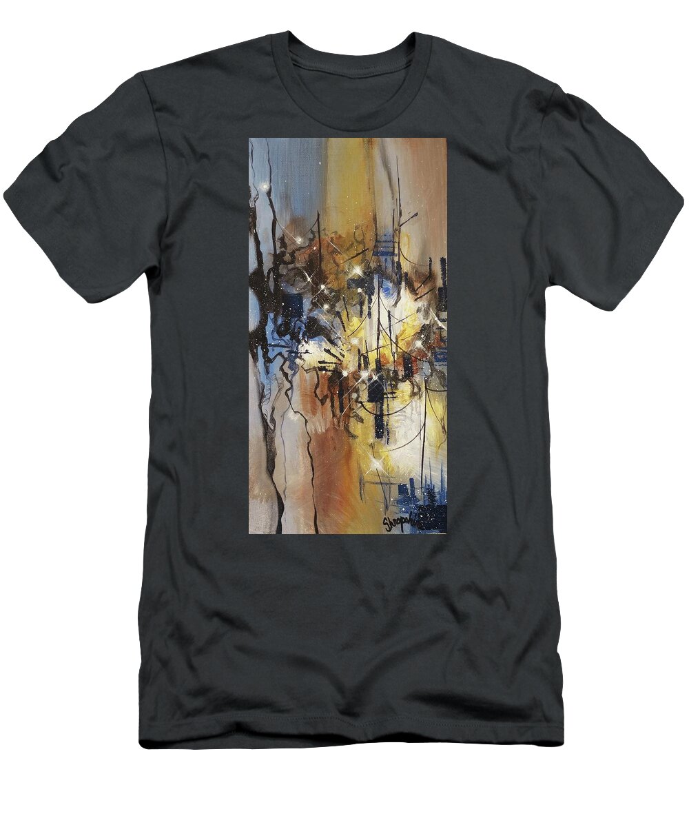 Abstract T-Shirt featuring the painting Bourbon and Blues by Tom Shropshire