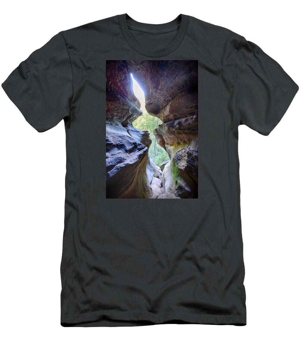 Cave T-Shirt featuring the photograph Break Out by Alan Raasch